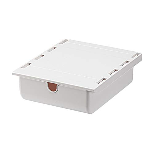 QiChan Cajón Autoadhesivo Debajo de la Mesa, cajón Oculto para lápices Autoadhesivo, Caja de Almacenamiento Debajo del Soporte del Escritorio, Ideal para Oficina/Escuela/Cocina