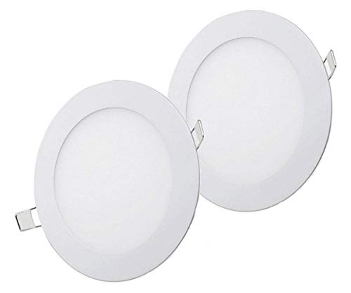 RPA3WW (2 Unidades) Lámpara LED 3W 3000K Redonda 90mm de Diámetro, 270LM, Foco de luz LED para Techo con Transformador incluido AC 85-265V, Foco empotrable para Techo [Color Blanco Cálido]