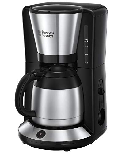 Russell Hobbs Adventure 24020-56 - Cafetera de Goteo, Jarra Cafetera Térmica para 12 Tazas, Inox, 1100 W, Gris