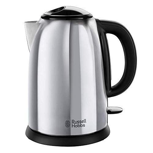 Russell Hobbs Victory - Hervidor de Agua Eléctrico (1,7 litros, Acero Inoxidable, 2400W, Gris Brillante) -ref. 23930-70