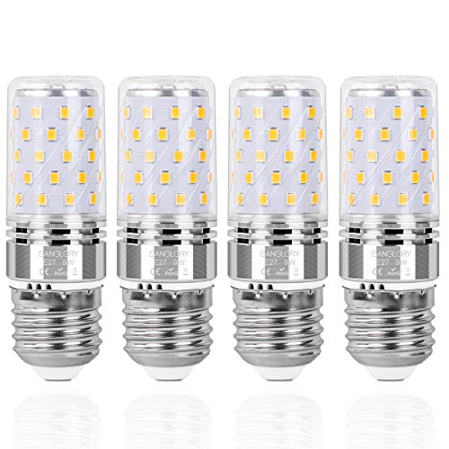 SanGlory E27 Bombilla LED, 9W E27 Tornillo Edison Bombillas, 80W Incandescente Bombillas Equivalentes, 950Lm, Blanco Cálido 3000K, E27 lámpara ahorro de energía, No regulable - 4 unidades