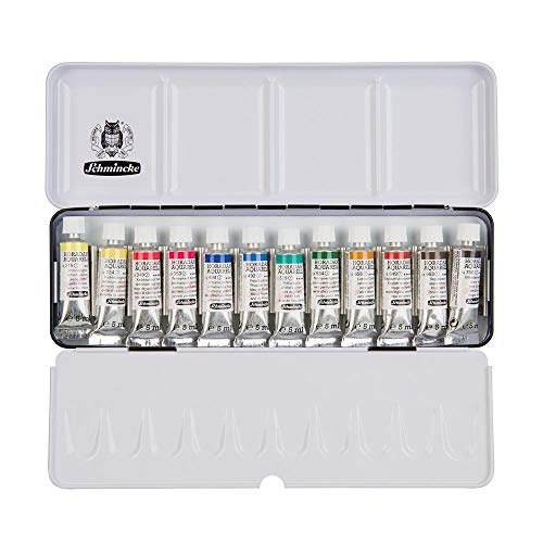 Schmincke – Acuarelas Set, 12 tubos de 5 ml"una caja de metal (74112097)