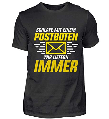 Shirtzshop - Camiseta para hombre con texto en alemán "Schlafe mit Postboten Wir Liefern Immer Negro L