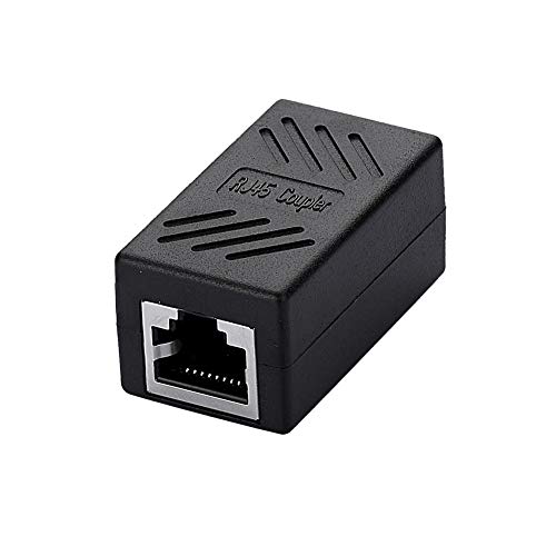 SIENOC Adaptador RJ45 para cable de Red Ethernet Cat5/Cat6 RJ45 Acoplador gigabit hembra a hembra Negro (1 Unidad)