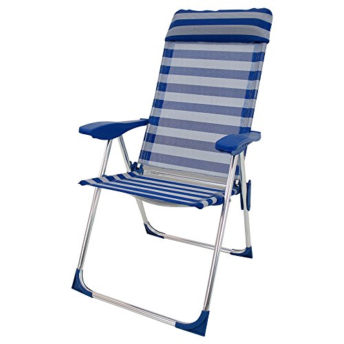 Sillón plegable con 5 posiciones de playa o campin azul de aluminio Garden - Lola Derek