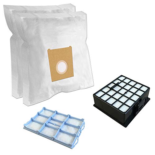 SUPER SET - Filtro HEPA + Filtro del motor + 10 Bolsas de aspiradora Para BOSCH BSGL 42280/01 GL-40 bagless, BSGL 42283/01 GL-40 bagless