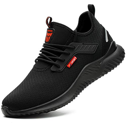 Superwl Zapatillas de Seguridad para Hombre Deportivas S3 Calzado Seguridad Mujer con Puntera de Acero Zapato Seguridad (S01Black,48)