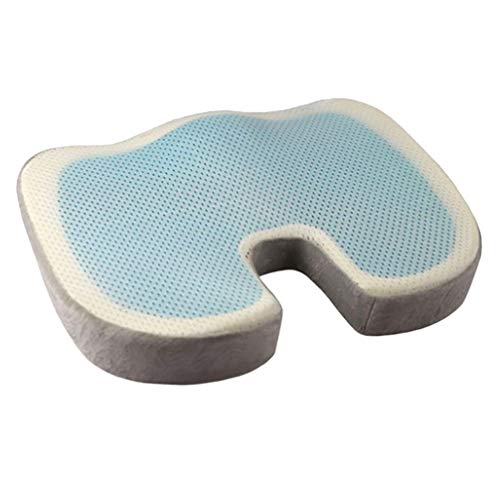 Supvox Cojín de Asiento de Gel de Espuma de Memoria Cojín de Cóccix para El Cóccix Apoyo para El Dolor de Espalda Silla de Alivio de La Oficina Coche de Oficina Cojín de Asiento en Casa