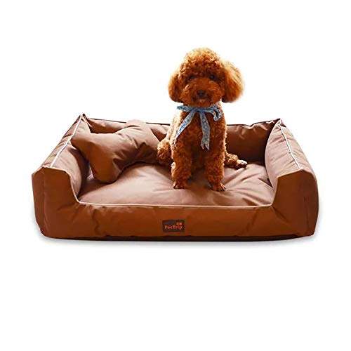 thematys Cama para Perros I Cesta para Perros Resistente a los arañazos y a los desgarros I Cesta para Mascotas extraíble y Lavable con Cremallera (M (65 x 50 x18 cm), Style 5)