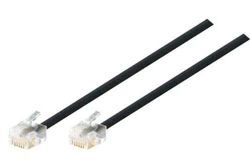 TPFNet Cable Modular Telefónico - 2X RJ11 Conector - 4-Polos - Negro - 20m