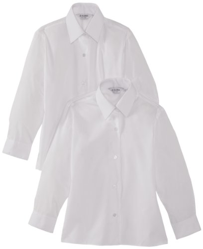 Trutex Ls Easy Care - Paquete de 2 Blusas con mangas largas para niñas, color Blanc Blanc, talla 5-6 años (Tamaño del fabricante: 24" Chest)