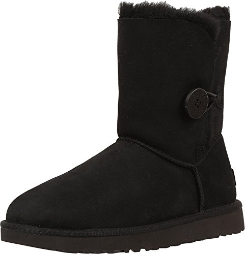 UGG Female Bailey Button II Classic Boot, Black, 8 (UK)