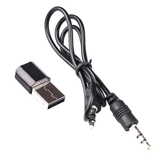 UKCOCO Receptor Bluetooth USB Receptor de Audio Inalámbrico Adaptador Bluetooth 3.5mm Aux Salida para Altavoces de Altavoces Estéreo Caseros (Negro)