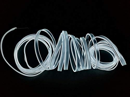 USB Neon Light El Wire Alambre electroluminiscente que brilla intensamente para el partido de Navidad Pub Interior Decoración al aire libre con 5 mm borde de costura 2M / 6FT (Blanco)