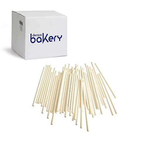 Varillas de papel para horno para cake pops, galletas y piruletas (100 varillas de diámetro 6 x 36 cm)