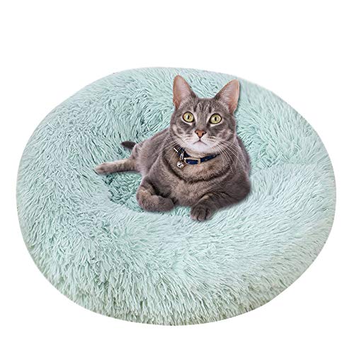 Vejaoo Cama De Gato/Perros Extra Suave Cómodo Sleeping Sofa Cama De Felpa para Cachorros y Perros XZ007 (Diameter:80 CM, Fruit Green)