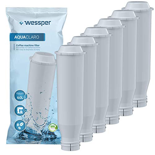 Wessper Filtros de Agua para Krups Claris F088 Filtros para Máquina de Café, Filtros Compatibles con Melitta, Nivona NIRF-700, Bosch, AEG, Cafeteras Siemens, 6 unidades