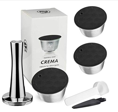 YOBENS NBM Rusable de Metal de Acero Inoxidable para Dolce Gusto Coffee Capsule Fit Nescafe con Piso de Filtro (Farbe : Dark Khaki)