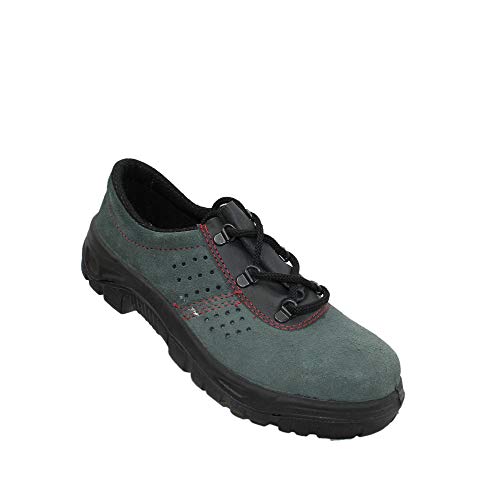 Zapatos de Seguridad S1 PSH los Zapatos Profesionales Negocio de los Zapatos Zapatos de Trekking Plana Verde B-Ware Trabajan, Tamaño:35 EU