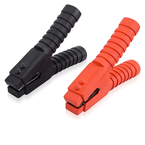 ZHITING 2 Piezas Pinza de Cocodrilo 500A Conexión Batería de Coche Abrazaderas de Cable de Refuerzo Aislamiento Battery Clamps Rojo/Negro