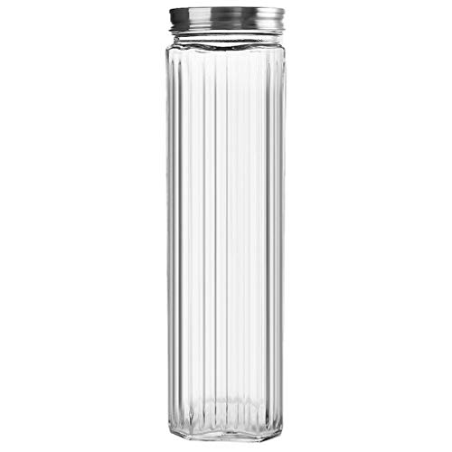 Zsail 1L Espesar Tarros de Cristal con Tapa Claro Recipientes de Cristal para Alimentos Botes Cristal Vacío Decoración de Cocina y Mesa Apertura Giratoria, Fácil de Usar