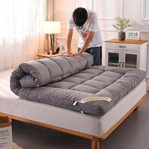 zyl Colchón De Futón Japonés Piso,Grueso Acolchado Suave Antiescaras Colchón Futon Dormir,Dormitorio Estudiantil Plegable Colchón Futón Tatami,Grey-135x200cm(53x79inch)