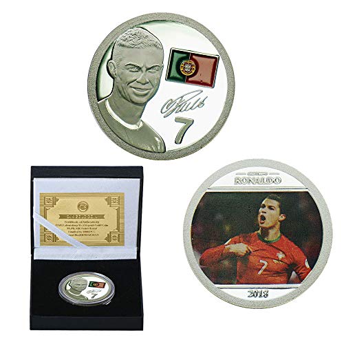 2018 Copa Del Mundo,Monedas Conmemorativas,Portugal N? 7,C Luo,Rey de Superficie,Plata,Objetos de Colección,Fina,de Alta Calidad,Hermosa Placa/Plata/A