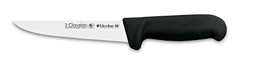 3 Claveles Cuchillo Deshuesar Ancho Proflex, Acero Inoxidable, Negro, 18 cm-7"