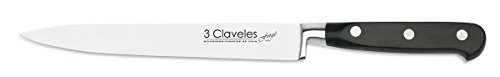 3 CLAVELES Cuchillo para Filetear Forgé de Acero Inoxidable, 19 cm