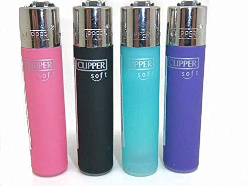 4 x Clipper Soft Lighters Regular Size Rubber Clipper Gas Lighter by Clipper