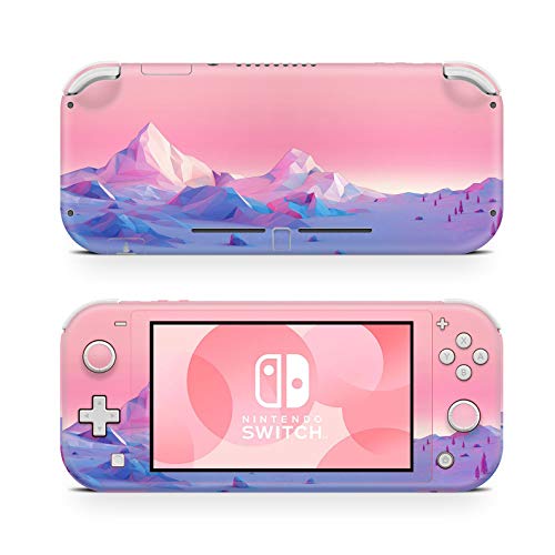 46 North Design Switch Lite Skin Vinyl Stickers, Naturaleza Creación Universo Montaña Pastel Rosa Ruborizado Ciruela Violeta Arte Rosa, Alta calidad, Durable, Sin burbujas, Made in Canada