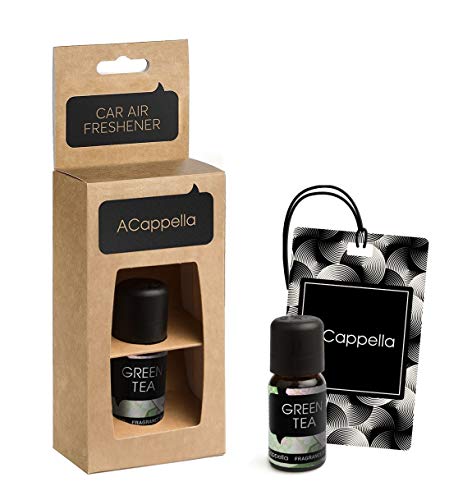 ACappella ambientador Colgante en Tarjeta con Gotas perfumadas para Coche Green Tea - Gotas para Tarjeta perfumada difusora para Coche