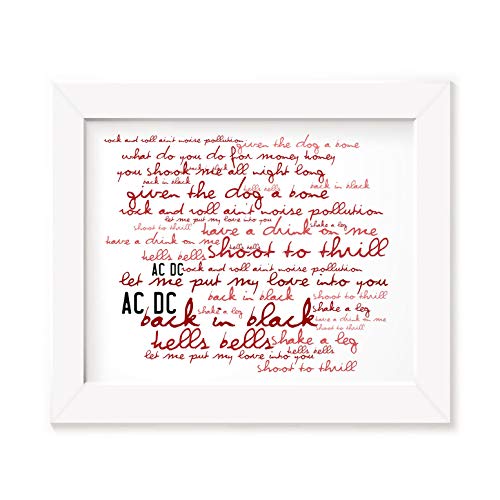 AC/DC Poster Print - Back in Black - Letra firmada regalo arte cartel