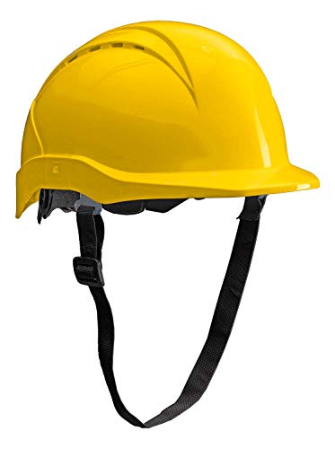ACE Patera Casco Obra - Casco Seguridad - Casco de Trabajo con Cierre de Rosca, ventilado y Ajustable - Amarillo