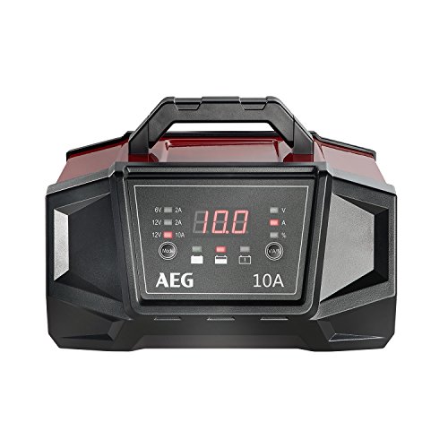 AEG Automotive 158008 Cargador de Taller WM 10 amperios para baterías de 6 y 12 V, con función de Inicio automático, CE, IP 20