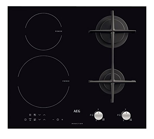 AEG – HD 634170 NB - Encimera de cocina mixta a inducción y gas, acabado en color negro, 60 cm