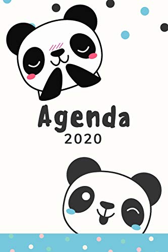 Agenda 2020: Kawaii Interiores Para Colorear Tema Pandas I Agenda Semanal + Organizador Diario I Planificador Semana Vista 6 x 9 in Ideal para Niñas y Adolescentes