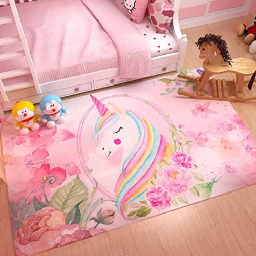 Alfombra Sofá Mesa De Centro Manta Dormitorio Nórdico Mesita De Noche Ventana De Bahía Cojín Silla De La Computadora En Casa Alfombra Antideslizante Unicornio Animación De Dibujos Animados