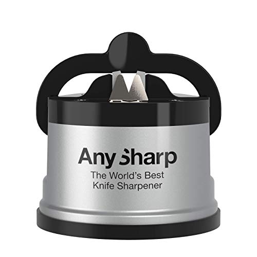 AnySharp Afilador de Cuchillos con Ventosa, Plata