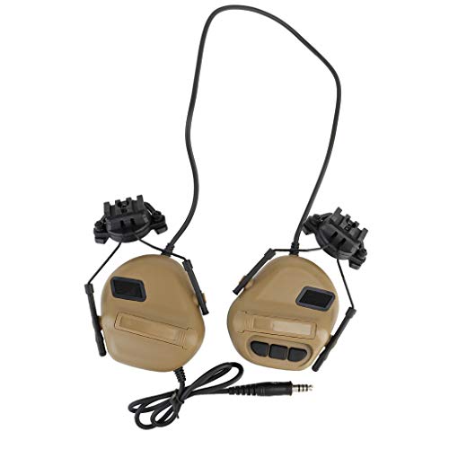 Auriculares YUYAN con adaptador de carril rápido para casco de recogida de sonido y reducción de ruido para disparar Airsoft Paintball CS Wargame
