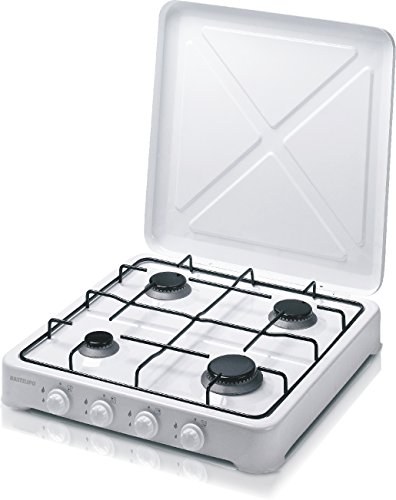 Bastilipo CG-400 Cocina de gas Butano o Propano, 4.15 W, Estructura de Acero con Doble Capa de Esmalte, Blanco