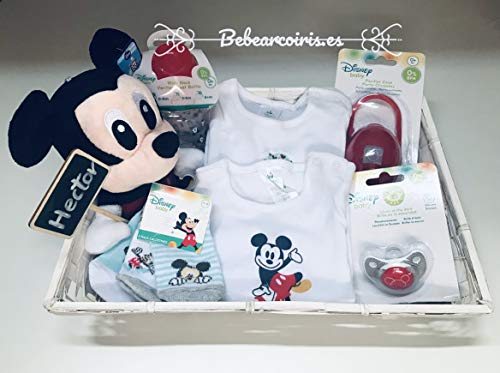 Bebearcoiris.es - Canastilla bebé personalizada Disney Minnie o Mickey (Rosa Minnie)