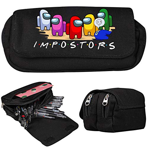 Besoar para Estuche Cajas De Lápices Pencil Case Among Dibujos Animados Linda Moda Divertido Kawaii para Hombre Mujer Chicas Niños Us Bolígrafo Bolso Alta Gran Capacidad (Color Among)