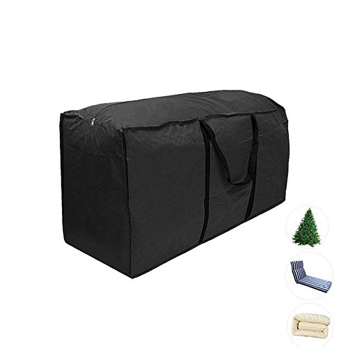 BESTINE Funda Cojín para Muebles 210D, Resistente Al Agua para Jardín Exterior Almohadilla para Patio Bolsa de Almacenamiento con Cremallera Estuche para Transporte,Negro (L: 173 * 76 * 51cm)