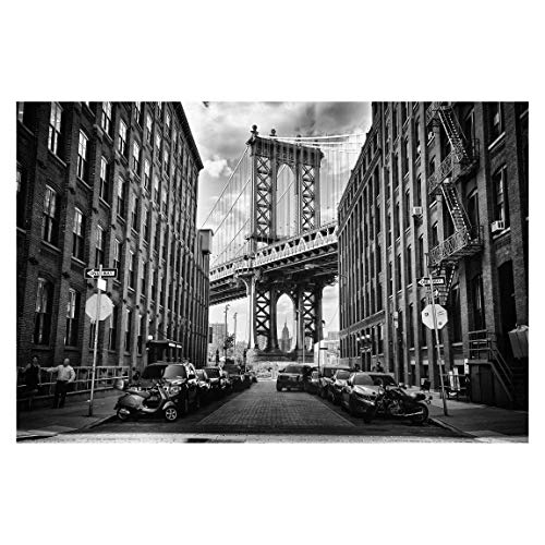 Bilderwelten Fotomural Premium - Manhattan Bridge in America - Mural apaisado papel pintado fotomurales murales pared papel para pared foto 3D mural pared barato decorativo, Tamaño: 255cm x 384cm