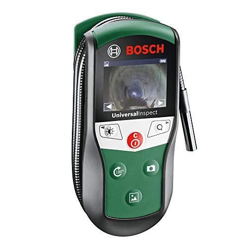 Bosch Home and Garden Cámara de inspección UniversalInspect (4 pilas 1,5 V, gancho, espejo, imán, estuche, diámetro de la cámara - diámetro: 8 mm, largo del cable: 0,95 m, Display a color 2.32")