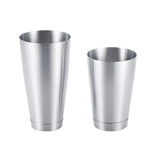 Boston Shaker acero inoxidable resistente taza de cóctel coctelera bar hogar cocina herramienta (plata)