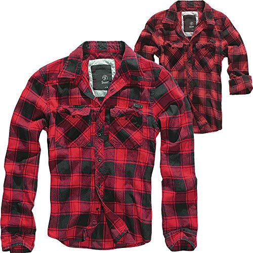 Brandit Mujer Comprobado Camisa - Rojo-Negro, L