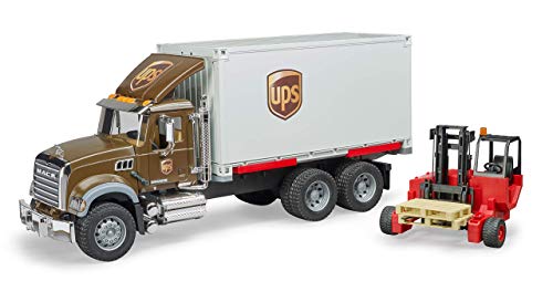 Bruder 02828 Mack Granite UPS - Camión con Carrito Elevador