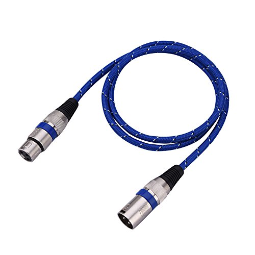 Cable de audio XLR de 3 pines (macho a hembra) para amplificadores, micrófonos y mezcladores de sonido. 1 m / 1,8 m / 3 m / 5 m / 10 m / 15 m / 20 m, 1 m.